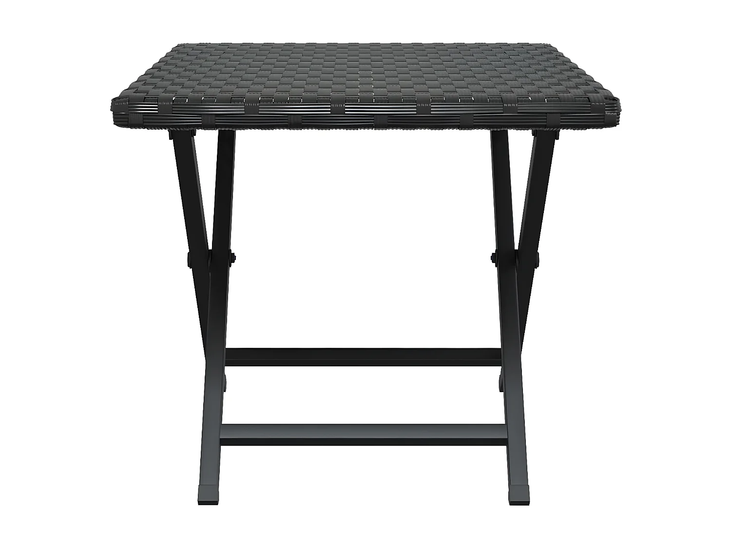 Sullivan  Table pliable noir 45x35x32 cm résine tressée