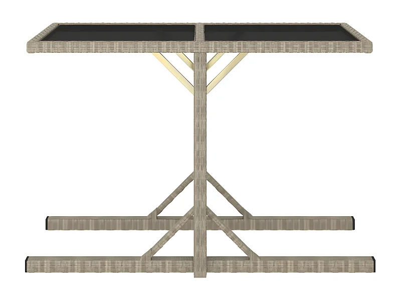 Drumsna  Table de jardin Beige 110x53x72 cm Verre et résine tressée