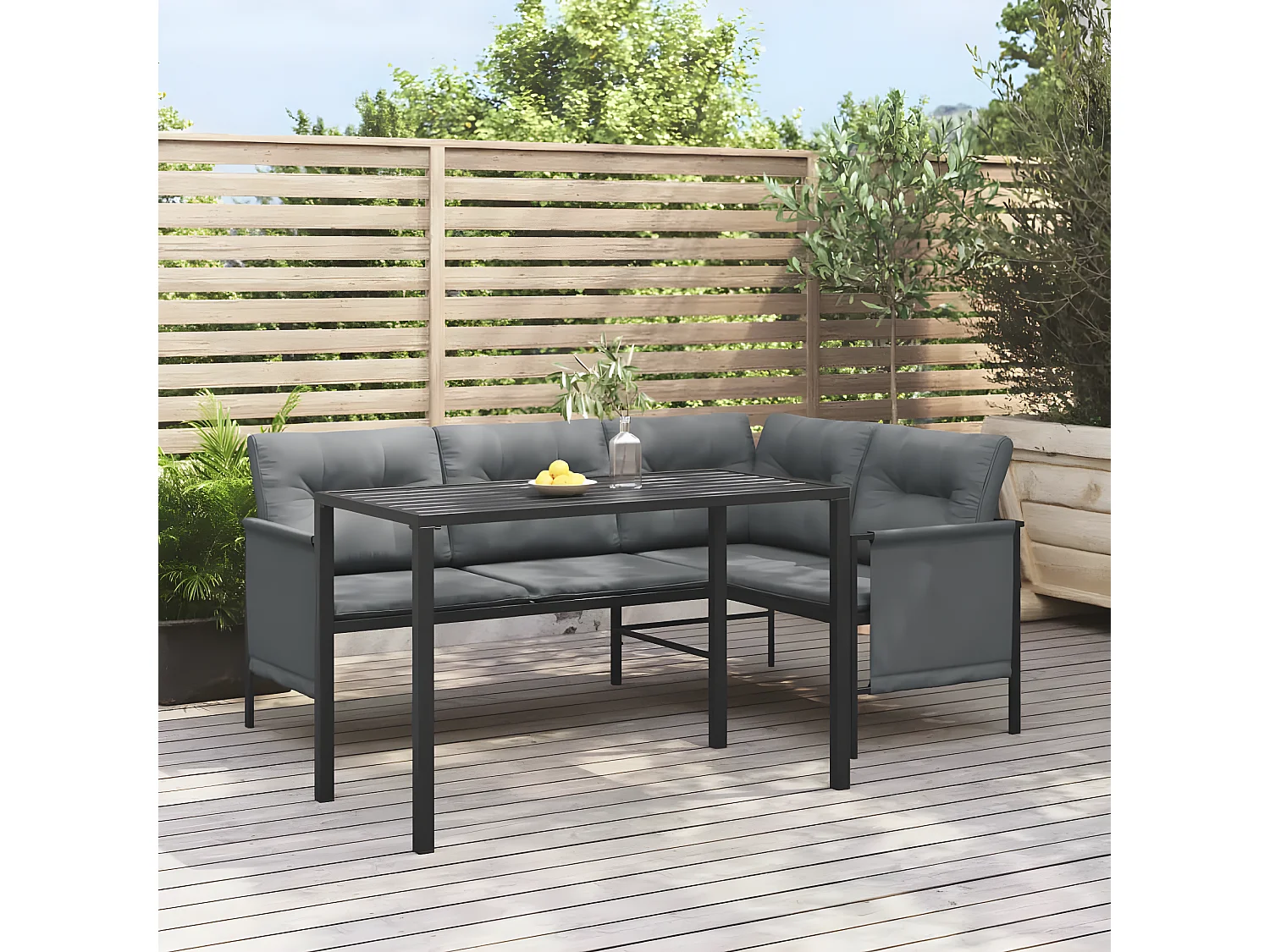 Ottar  Tuintafel 110x54x70 cm staal antracietkleurig