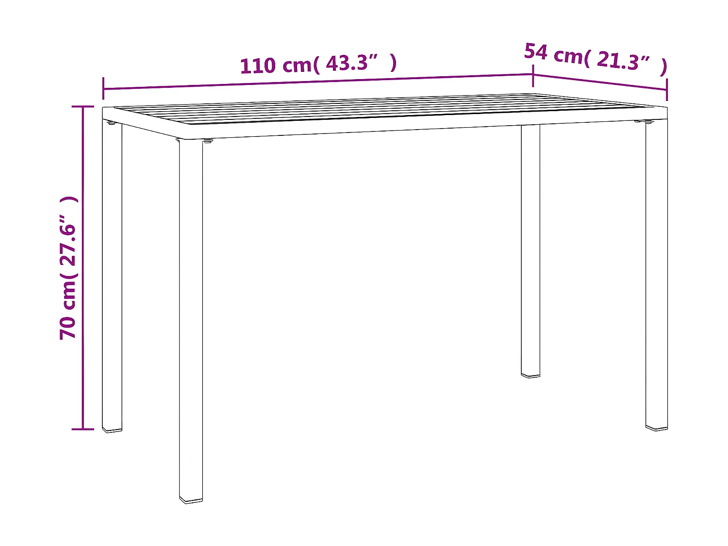 Ottar  Tuintafel 110x54x70 cm staal antracietkleurig