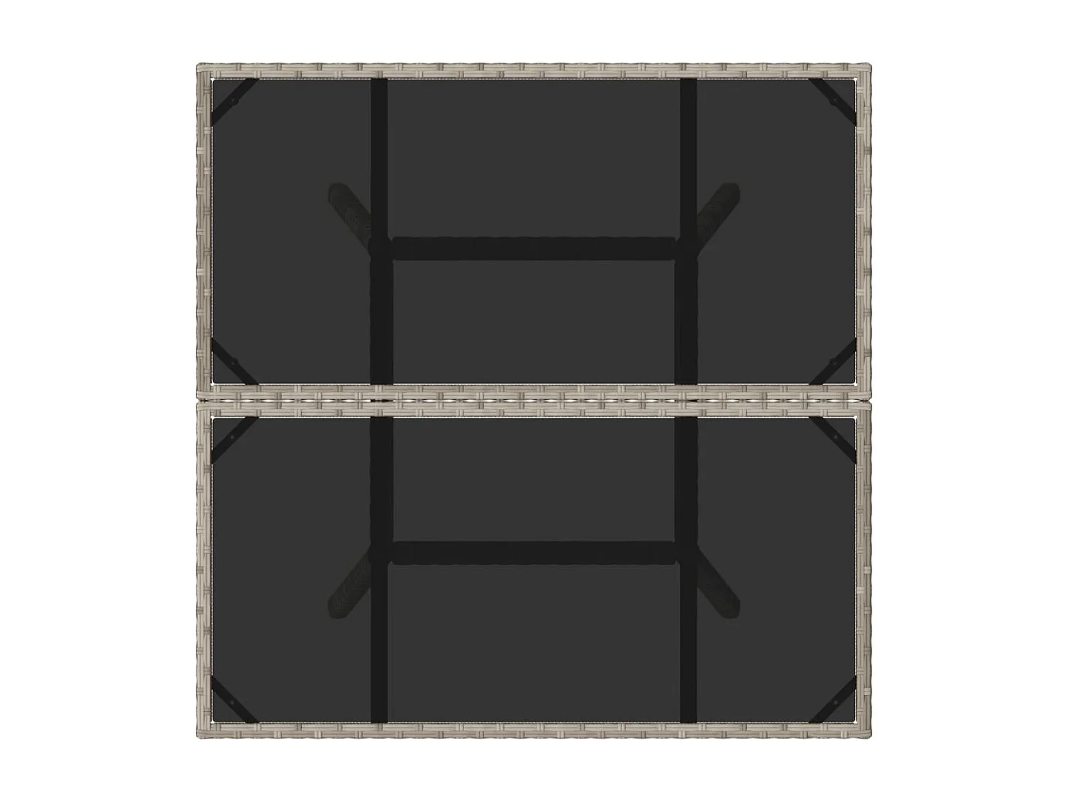 Leila Hope  Tuintafel met glazen blad 80x80x75 cm poly rattan lichtgrijs