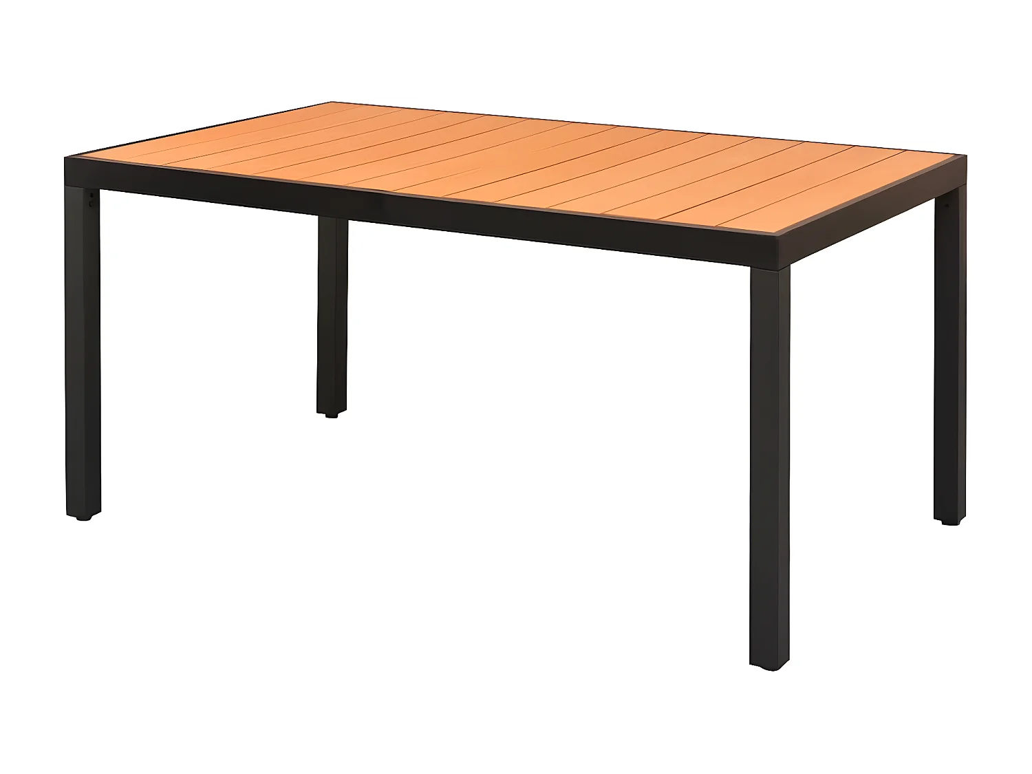 Valentin-Luc  Gartentisch Braun 150x90x74 cm Aluminium und WPC