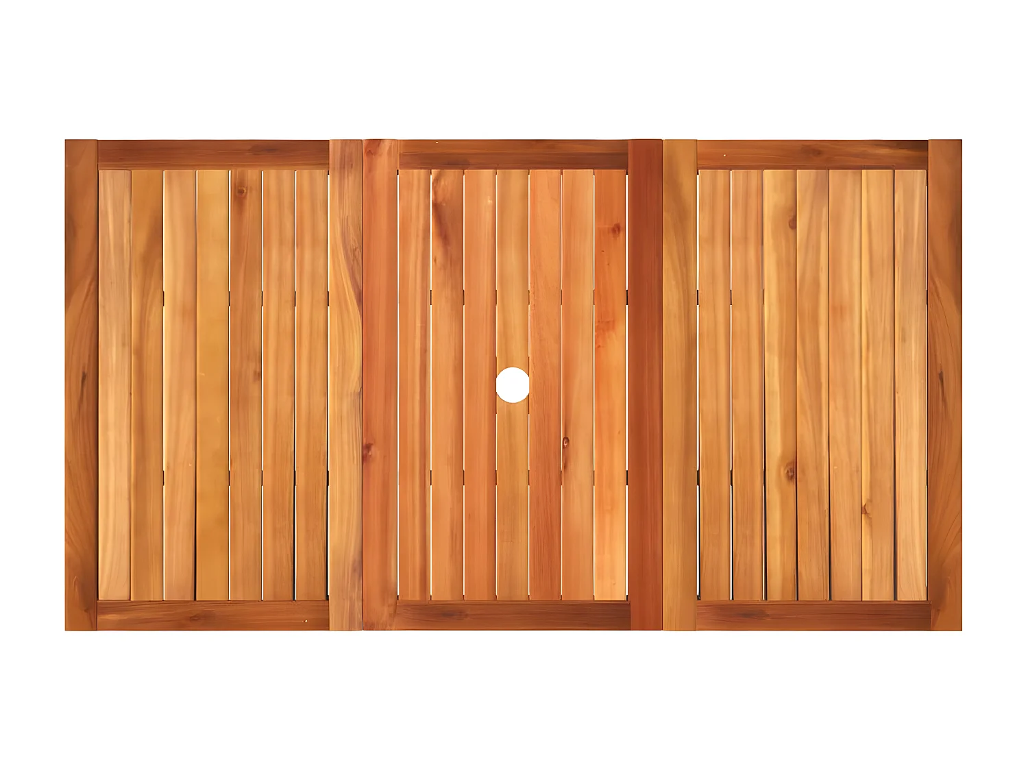 Centreville  Table de jardin gris 140x80x75 cm résine tressée et bois acacia