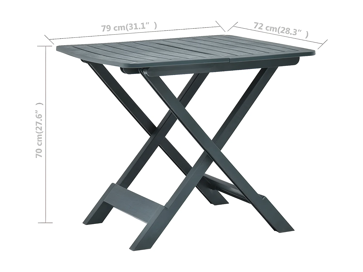 Thylenor  Tuintafel inklapbaar 79x72x70 cm kunststof groen