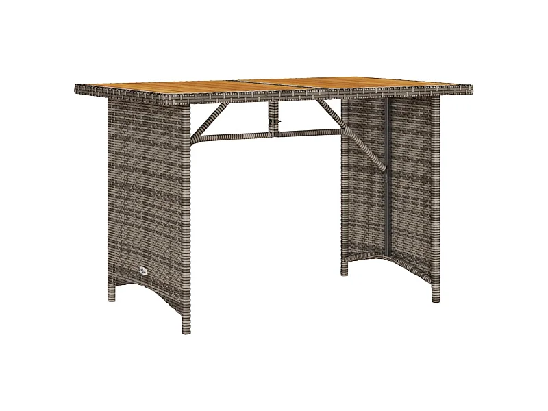 Sylvi  Gartentisch mit Holzplatte Grau 110x68x70 cm Poly Rattan