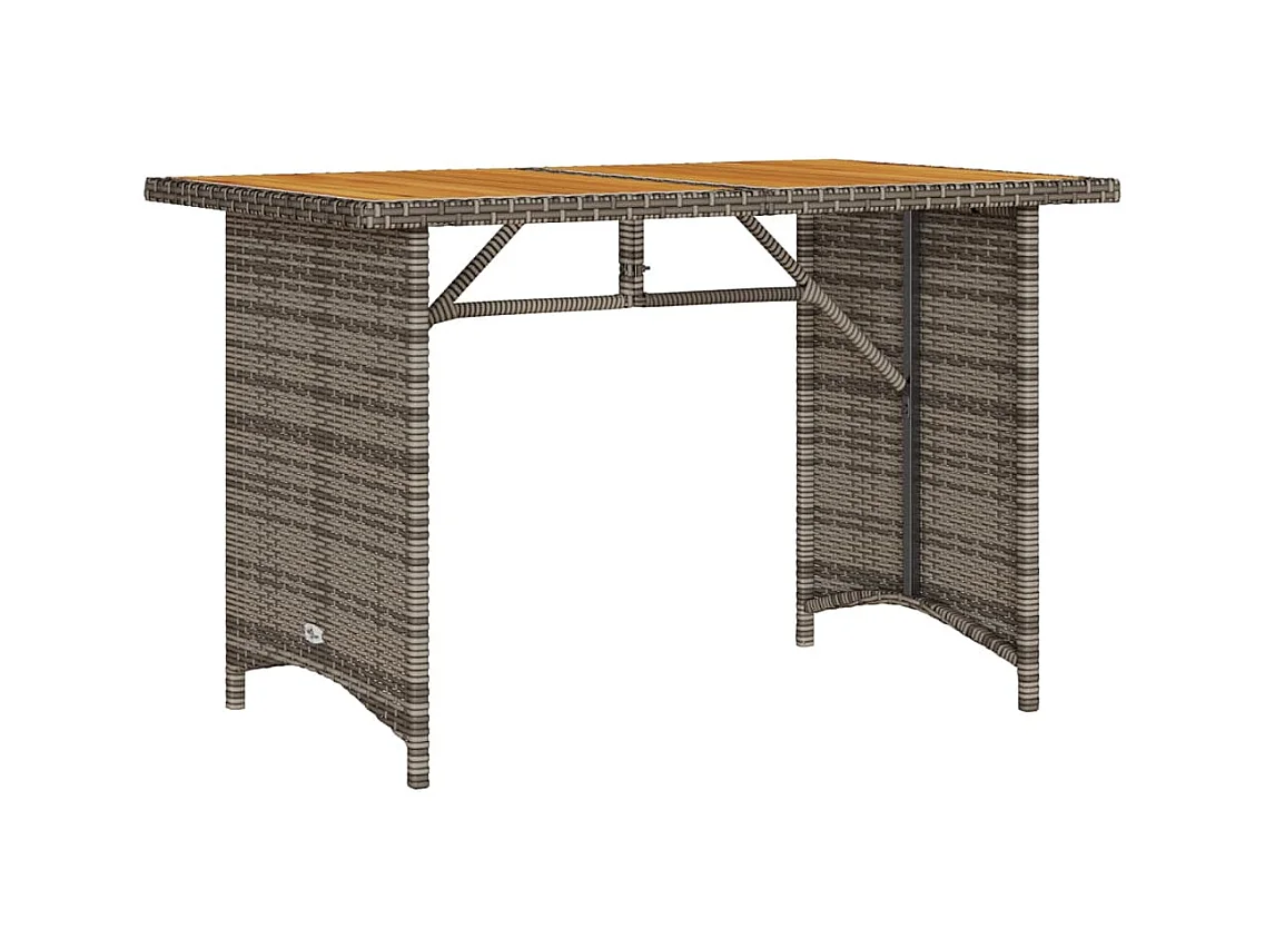 Sylvi  Table de jardin avec dessus en bois gris 110x68x70 cm rotin