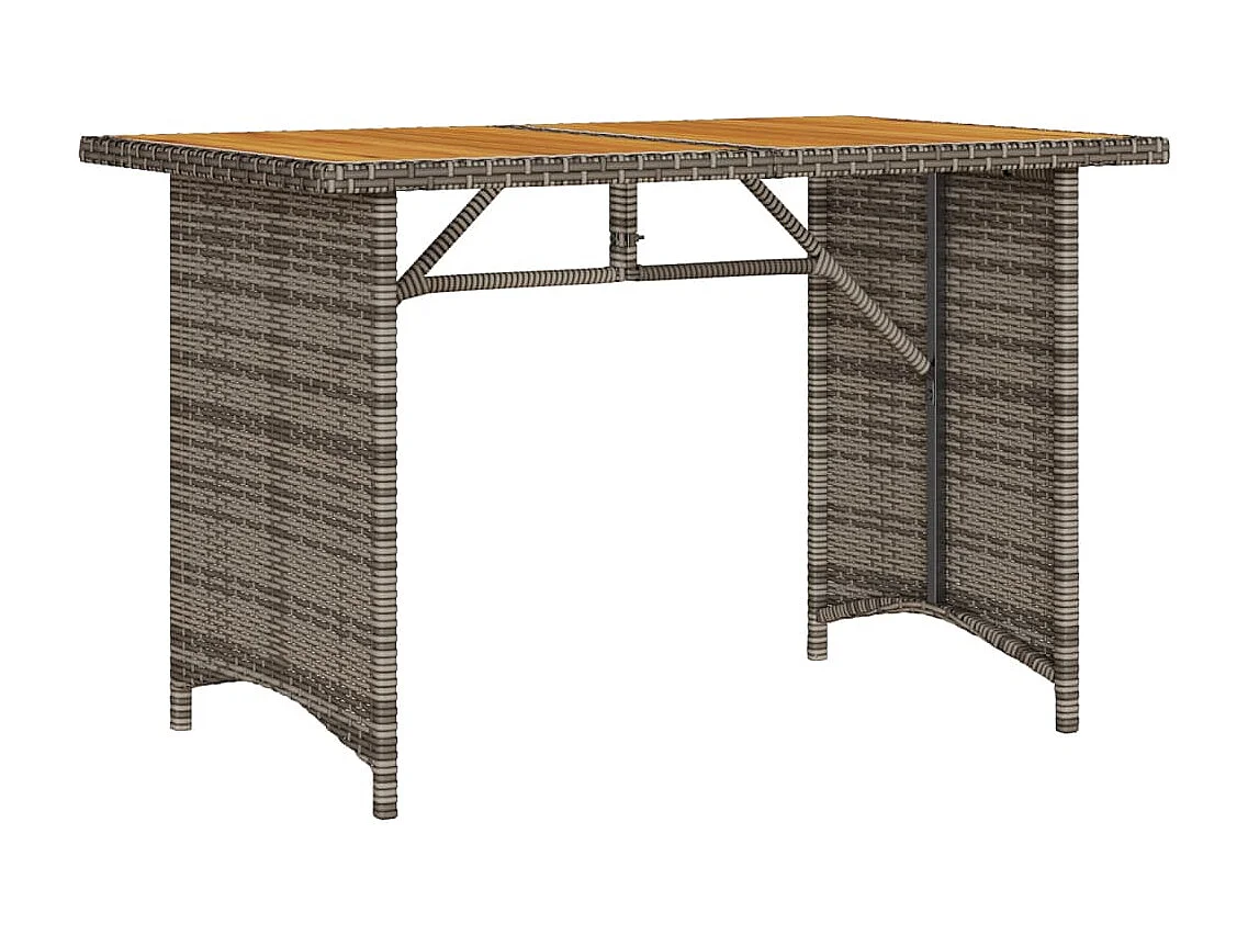 Sylvi  Table de jardin avec dessus en bois gris 110x68x70 cm rotin
