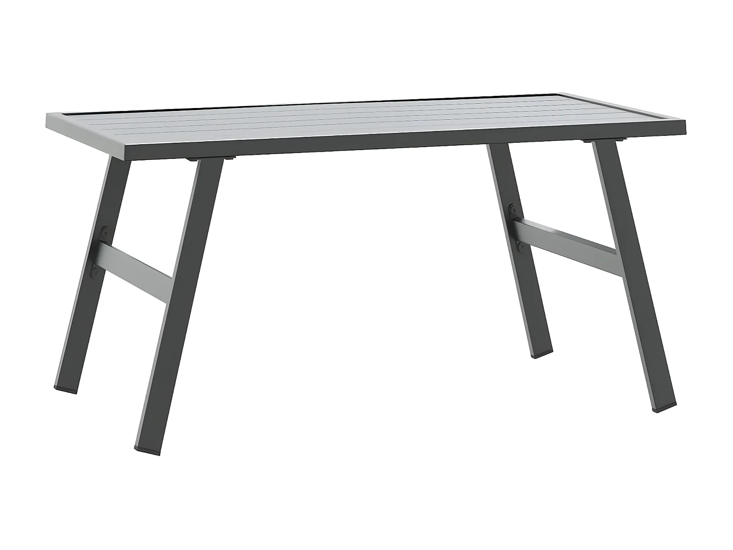 Garden Furniture -  Garten-Couchtisch Schwarz 90x45x35 cm Pulverbescchteter Stahl