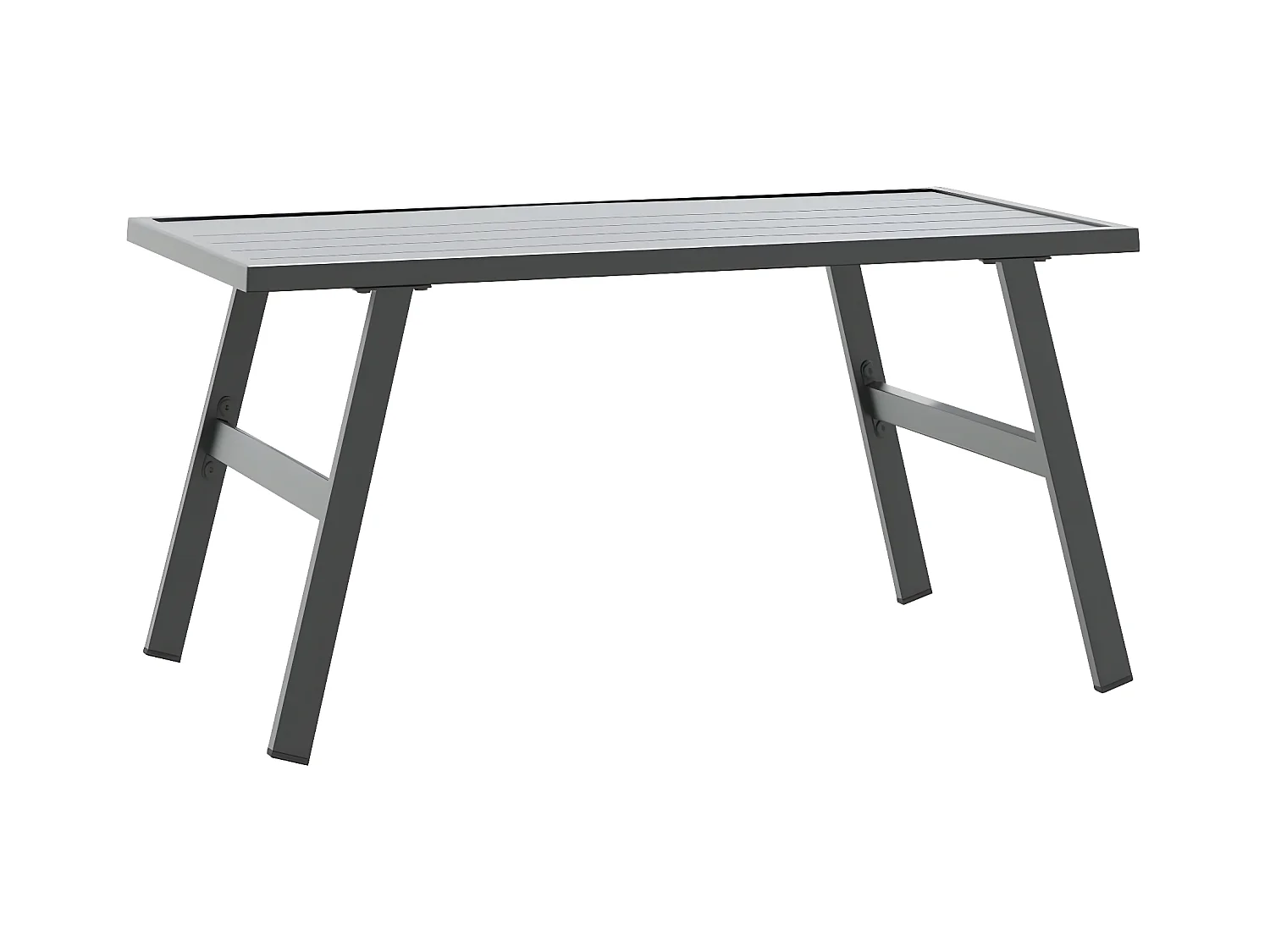 Garden Furniture -  Table basse de jardin noir 90x45x35 cm acier enduit de poudre