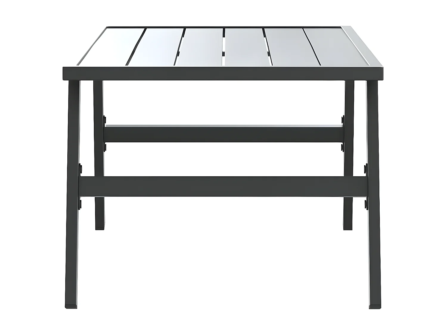 Garden Furniture -  Garten-Couchtisch Schwarz 90x45x35 cm Pulverbescchteter Stahl