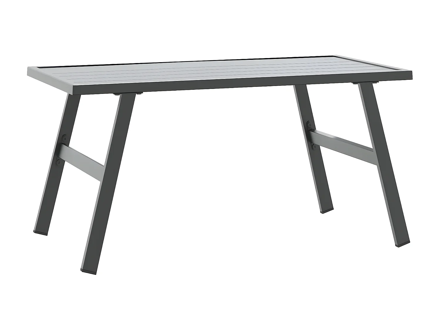 Garden Furniture -  Garten-Couchtisch Schwarz 90x45x35 cm Pulverbescchteter Stahl