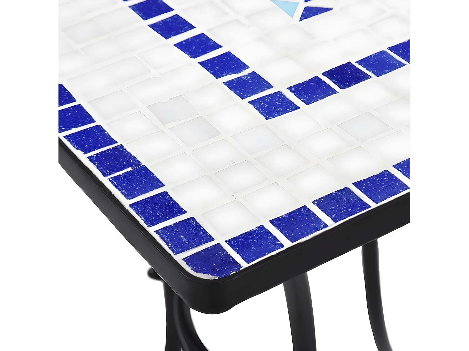 Michael Alan  Table de bistro mosaïque Bleu et blanc 60 cm Céramique