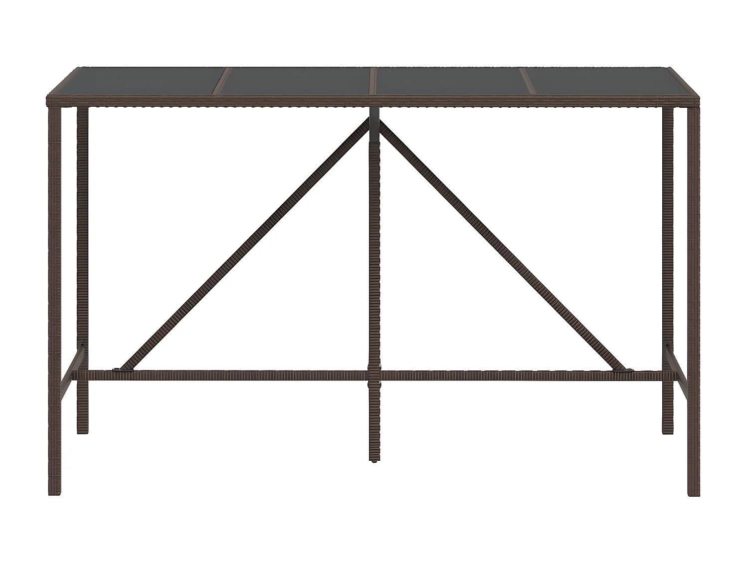 Village Green-Green Ridge  Bartafel met glazen blad 180x70x110 cm poly rattan bruin