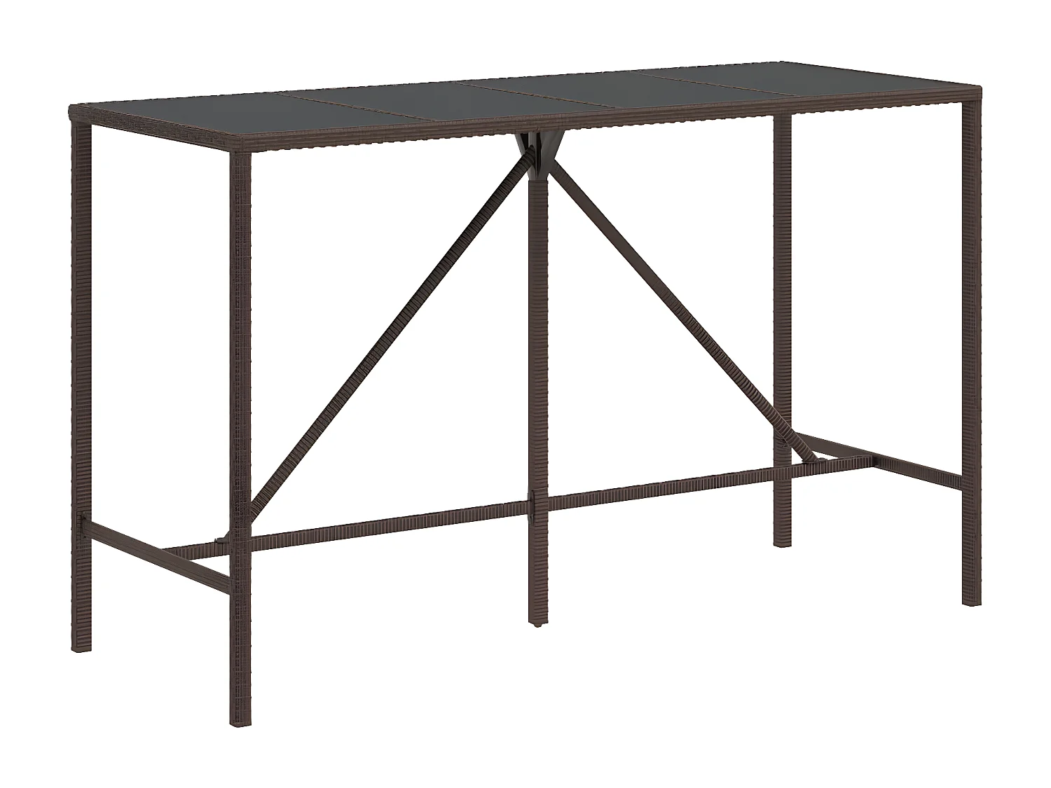 Village Green-Green Ridge  Bartafel met glazen blad 180x70x110 cm poly rattan bruin