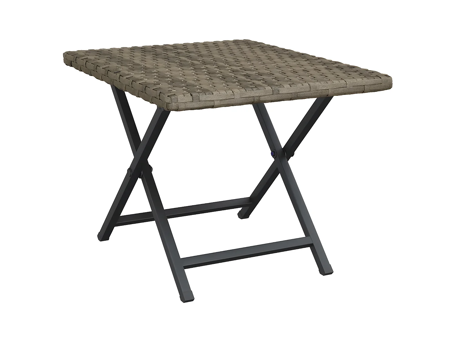 Sullivan  Table pliable gris 45x35x32 cm résine tressée