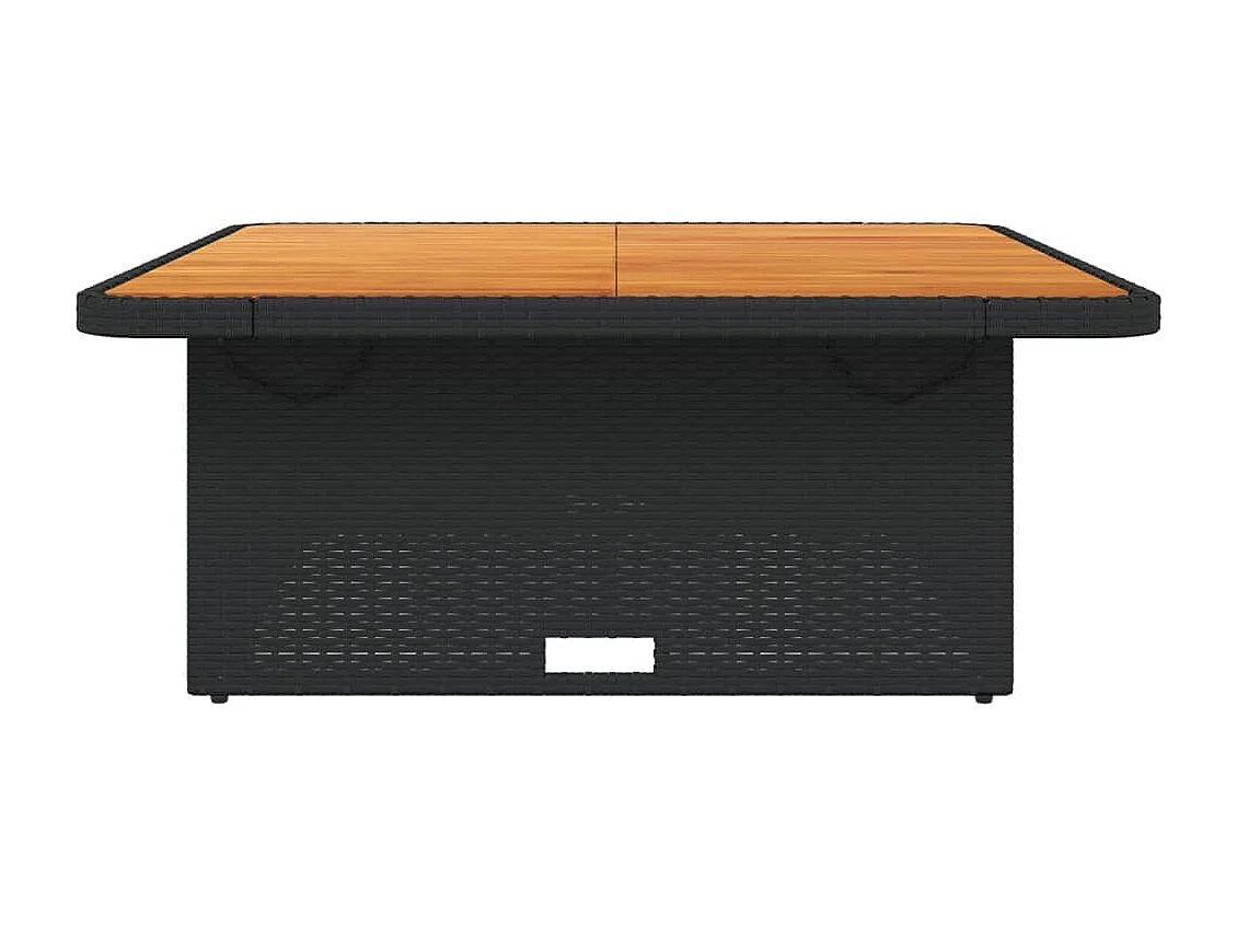Rucphen  Tuintafel 110x110x71 cm poly rattan en massief acaciahout zwart
