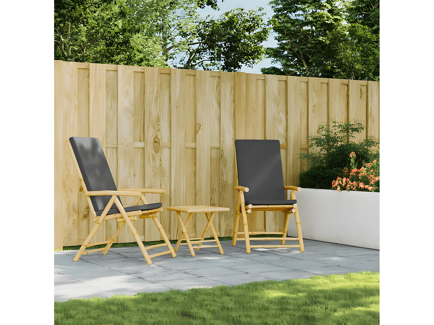 Marie-Thérèse  Table de jardin pliable 45x45x45 cm bambou