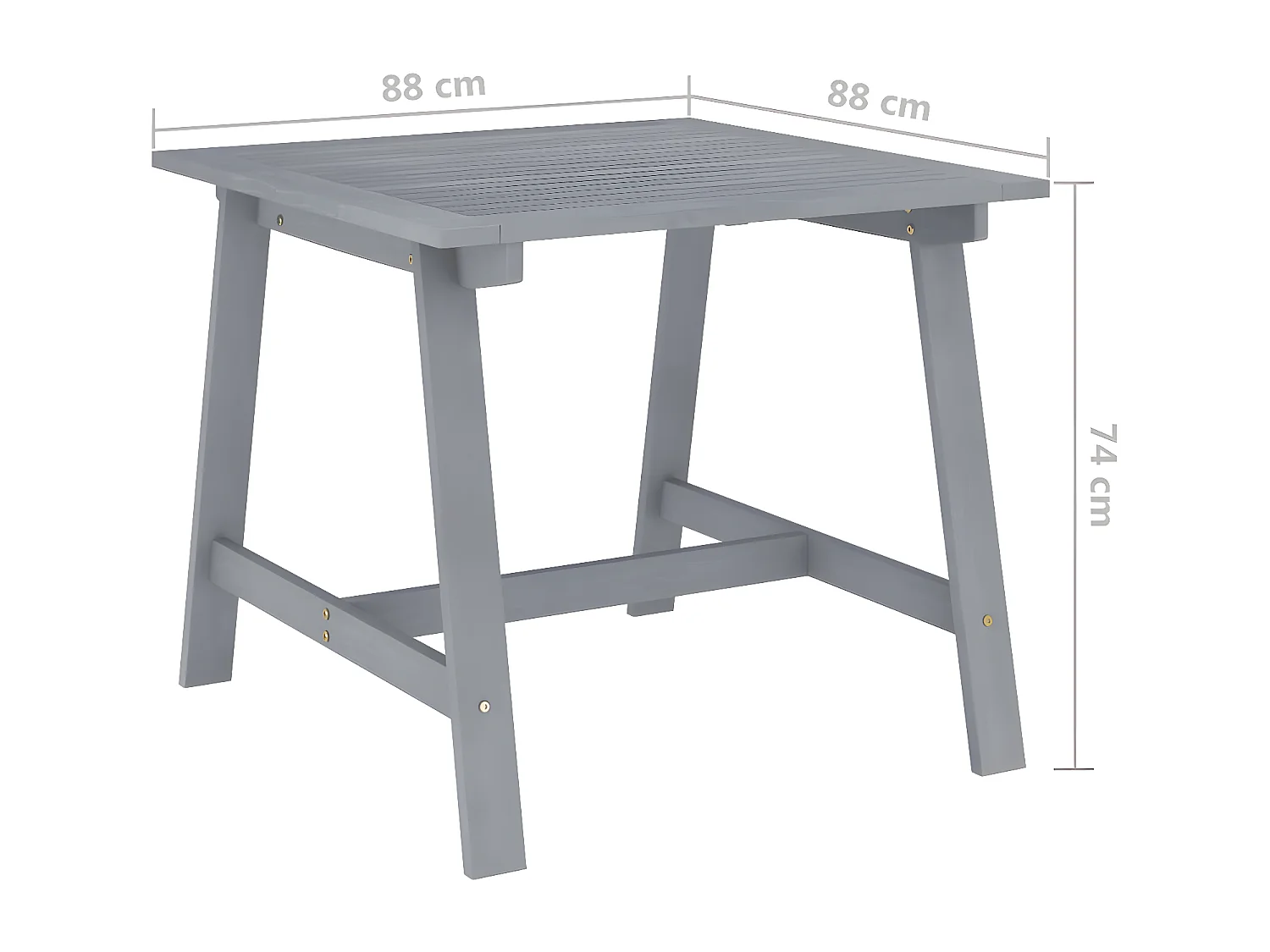 Rodney Blake  Table à dîner de jardin Gris 88x88x74 cm Bois d'acacia massif