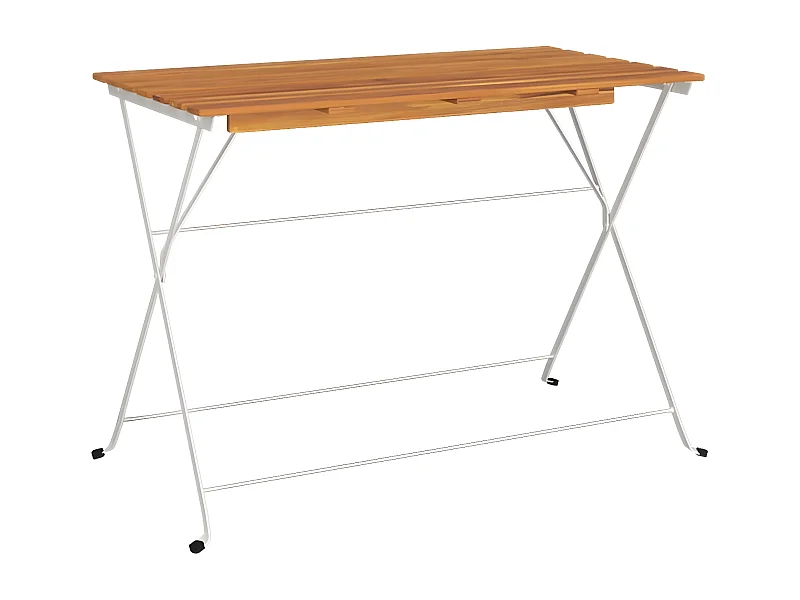 Marc-Joseph-Paul  Mesa de cafetería plegable madera acacia y acero 100x54x71 cm