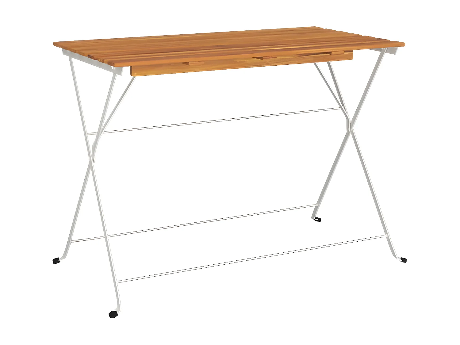 Marc-Joseph-Paul  Mesa de cafetería plegable madera acacia y acero 100x54x71 cm