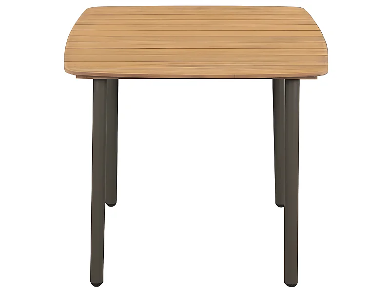 Hallord  Table de jardin 80 x 80 x 72 cm Bois d'acacia solide et acier
