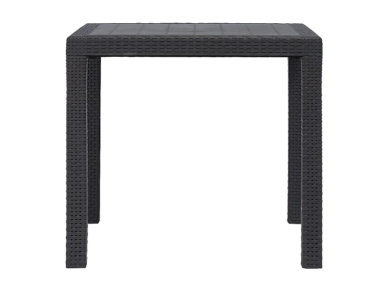 Celandor  Mesa de jardín de plástico aspecto ratán marrón 79x79x72 cm
