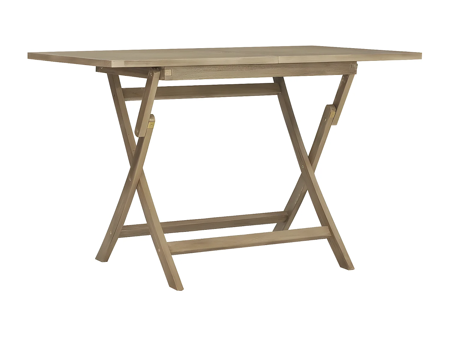 Warrenville  Table de jardin pliante gris 120x70x75 cm bois de teck solide
