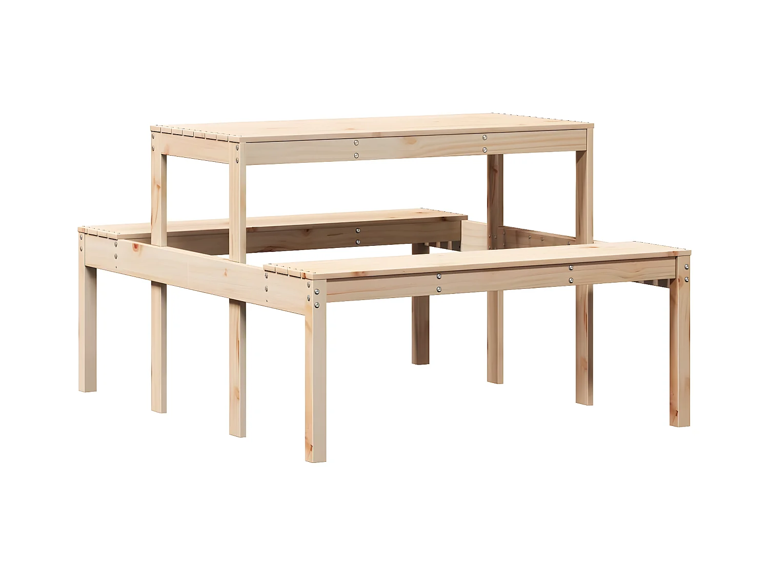 Horrin  Tavolo da Picnic 110x134x75 cm in Legno Massello di Pino