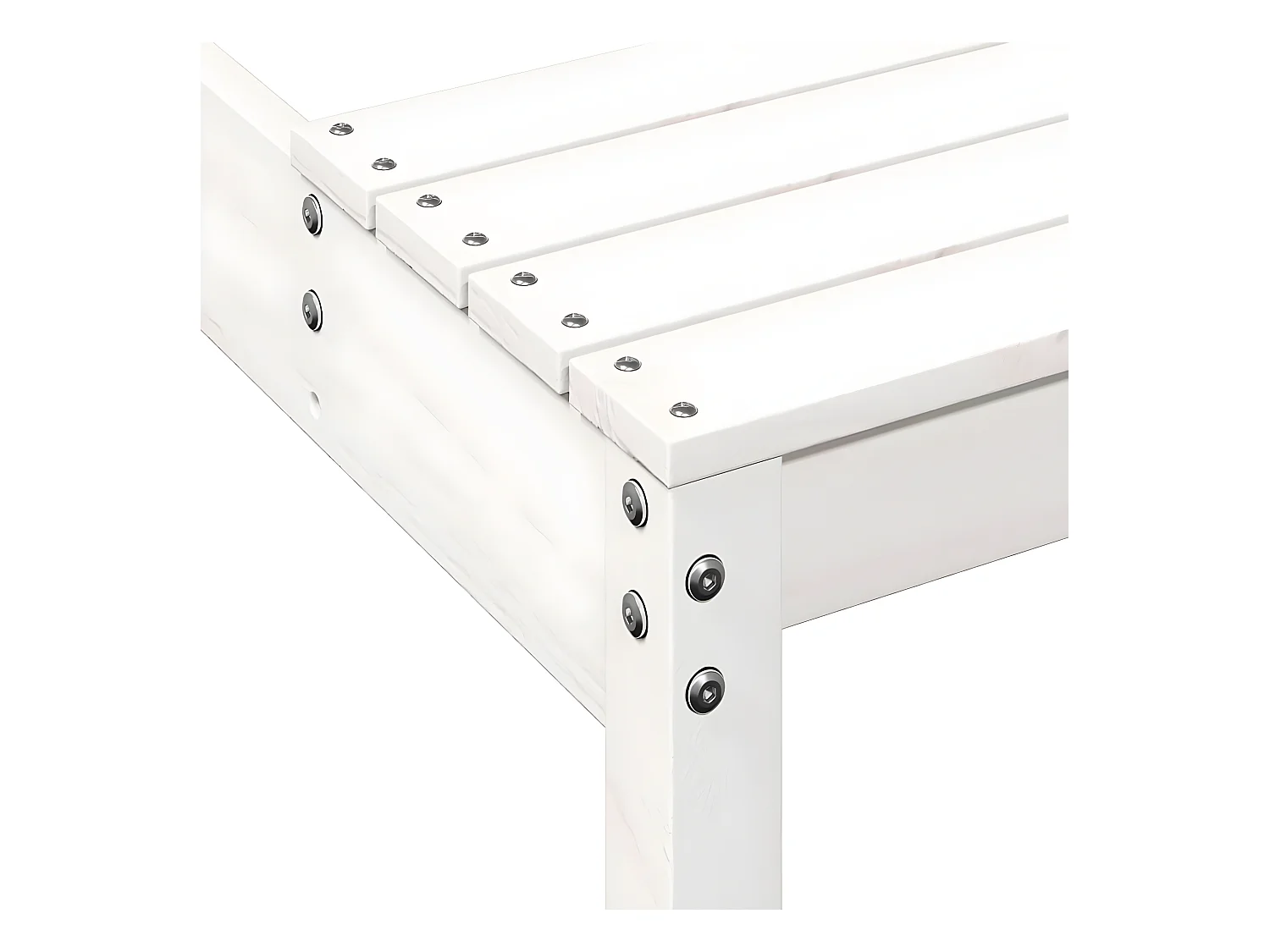 Horrin  Table de pique-nique blanc 110x134x75 cm bois massif de pin