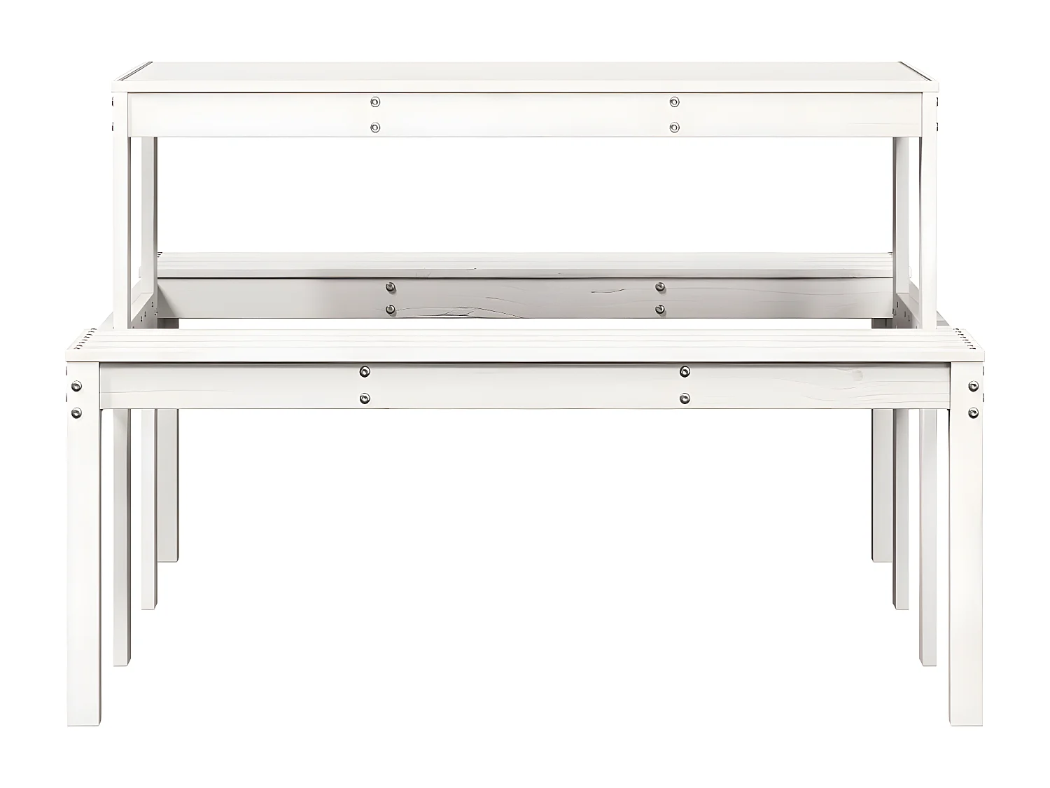 Horrin  Table de pique-nique blanc 110x134x75 cm bois massif de pin