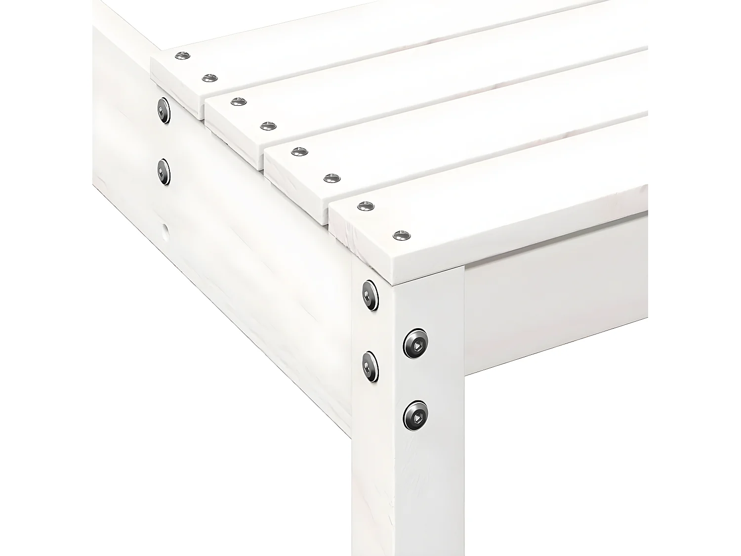 Horrin  Table de pique-nique blanc 110x134x75 cm bois massif de pin