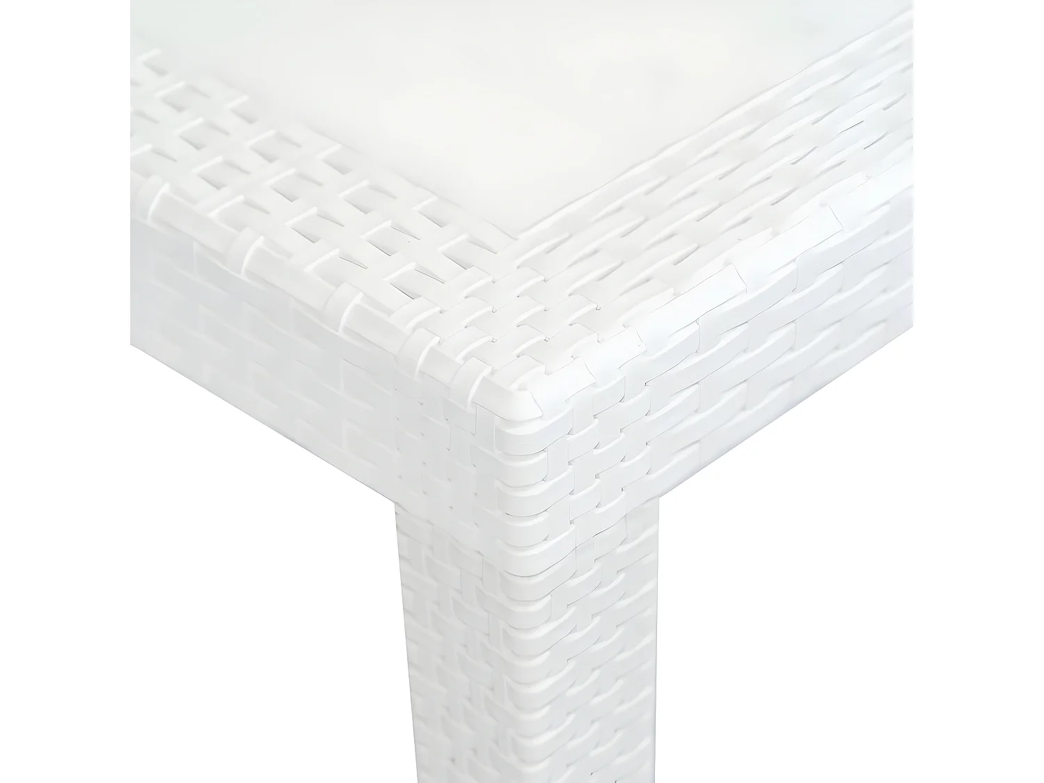 Celandor  Table de jardin Blanc 150x90x72 cm Plastique Aspect de rotin