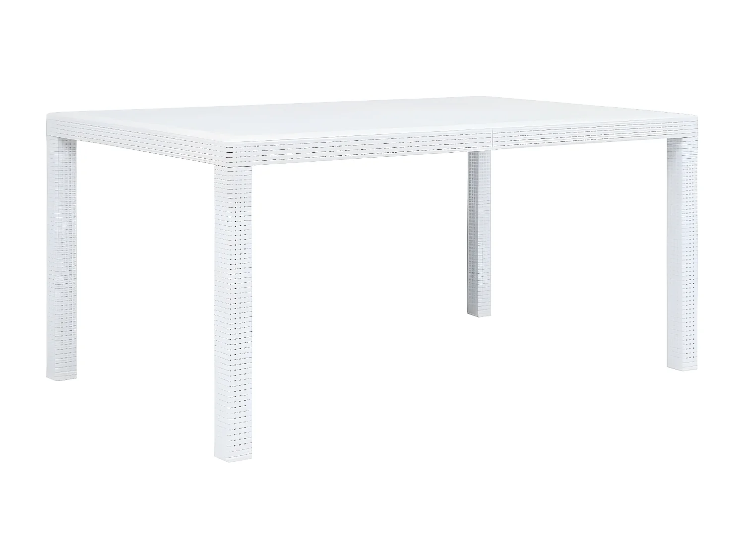 Celandor  Table de jardin Blanc 150x90x72 cm Plastique Aspect de rotin