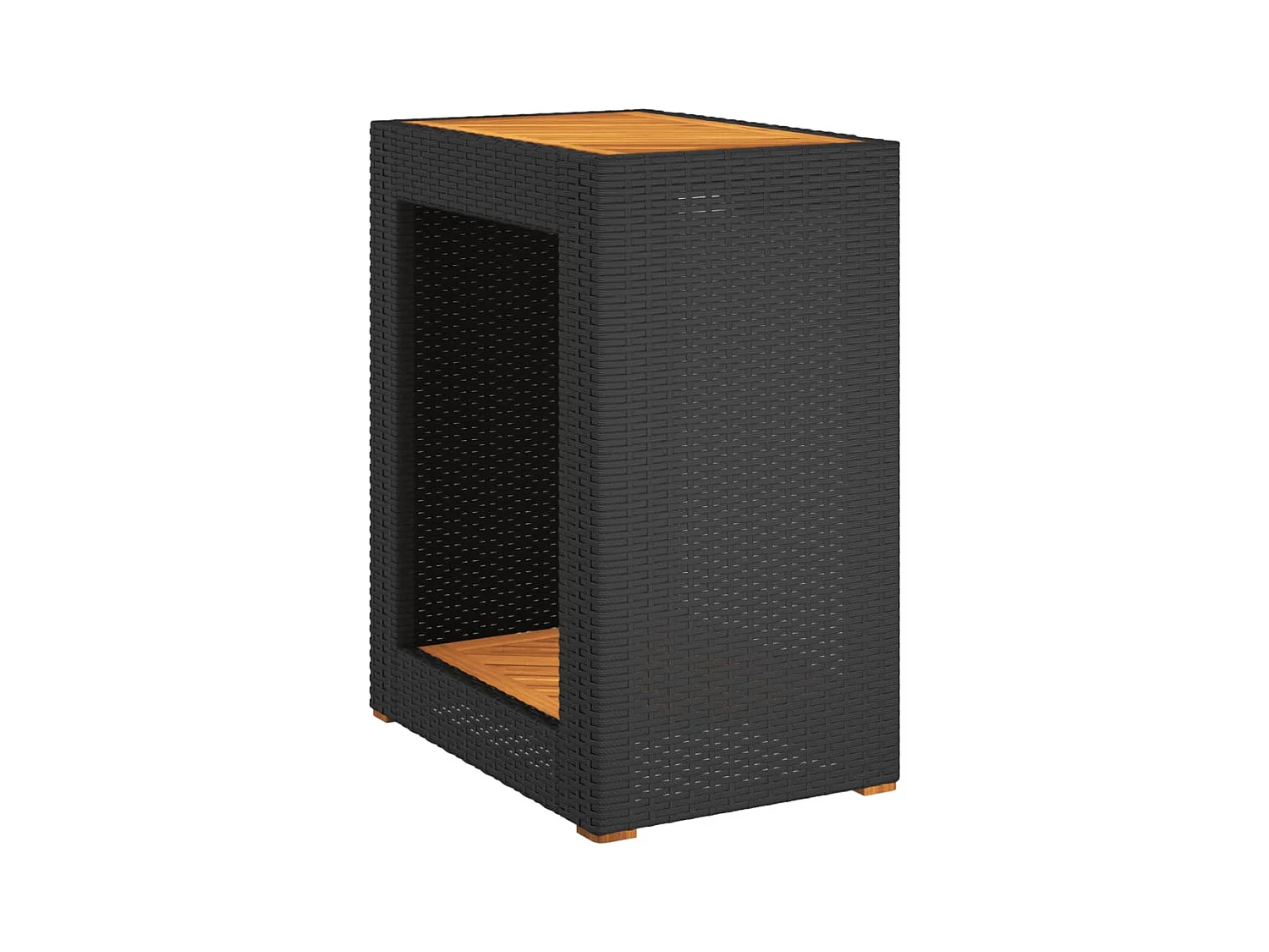 Kävlinge  Table d'appoint de jardin dessus en bois noir 60x40x75 cm