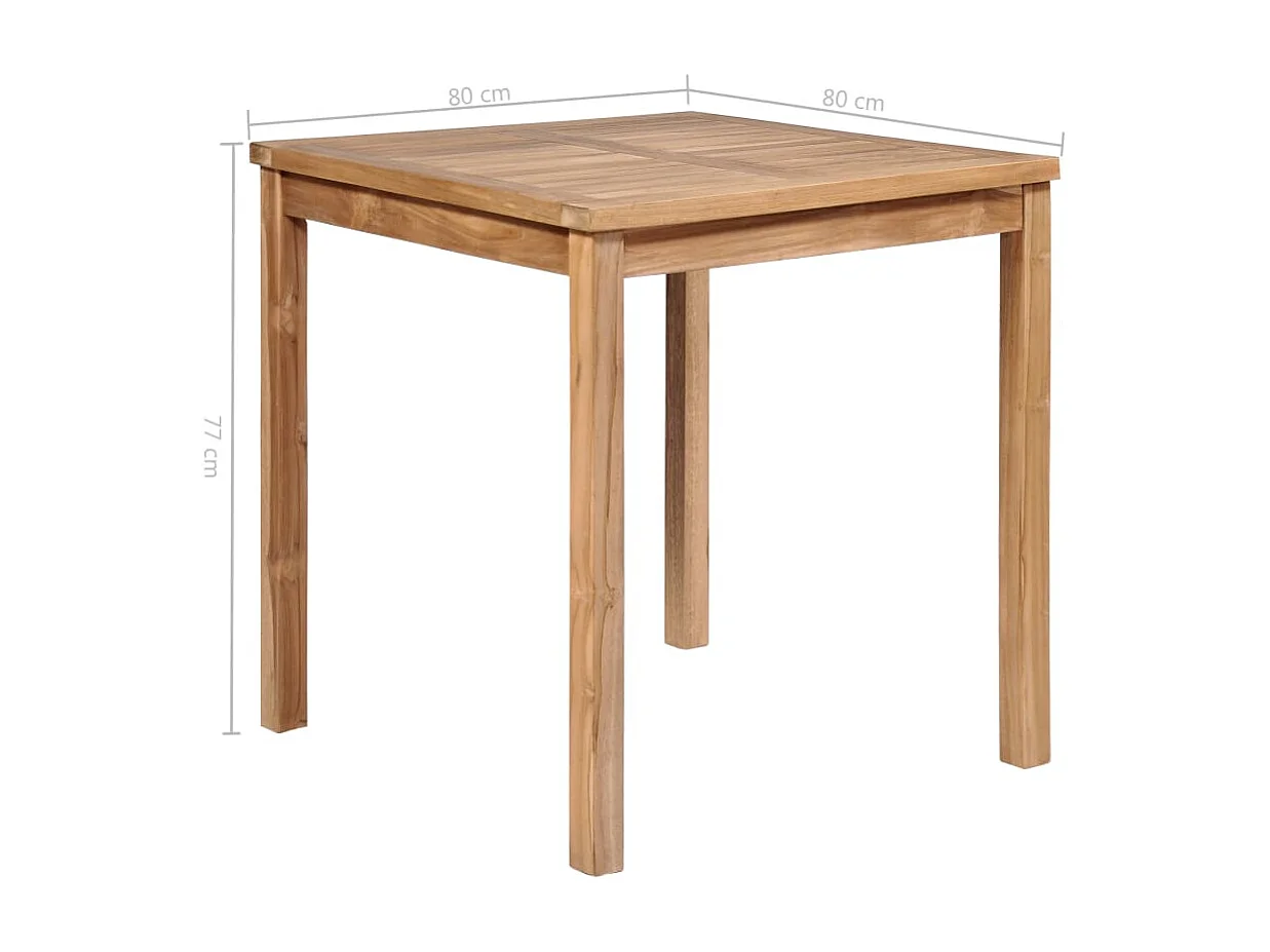 Yvlen  Table de jardin 80x80x77 cm Bois de teck solide