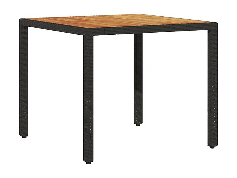 Ane Marthe  Table de jardin et dessus en bois d'acacia noir résine tressée