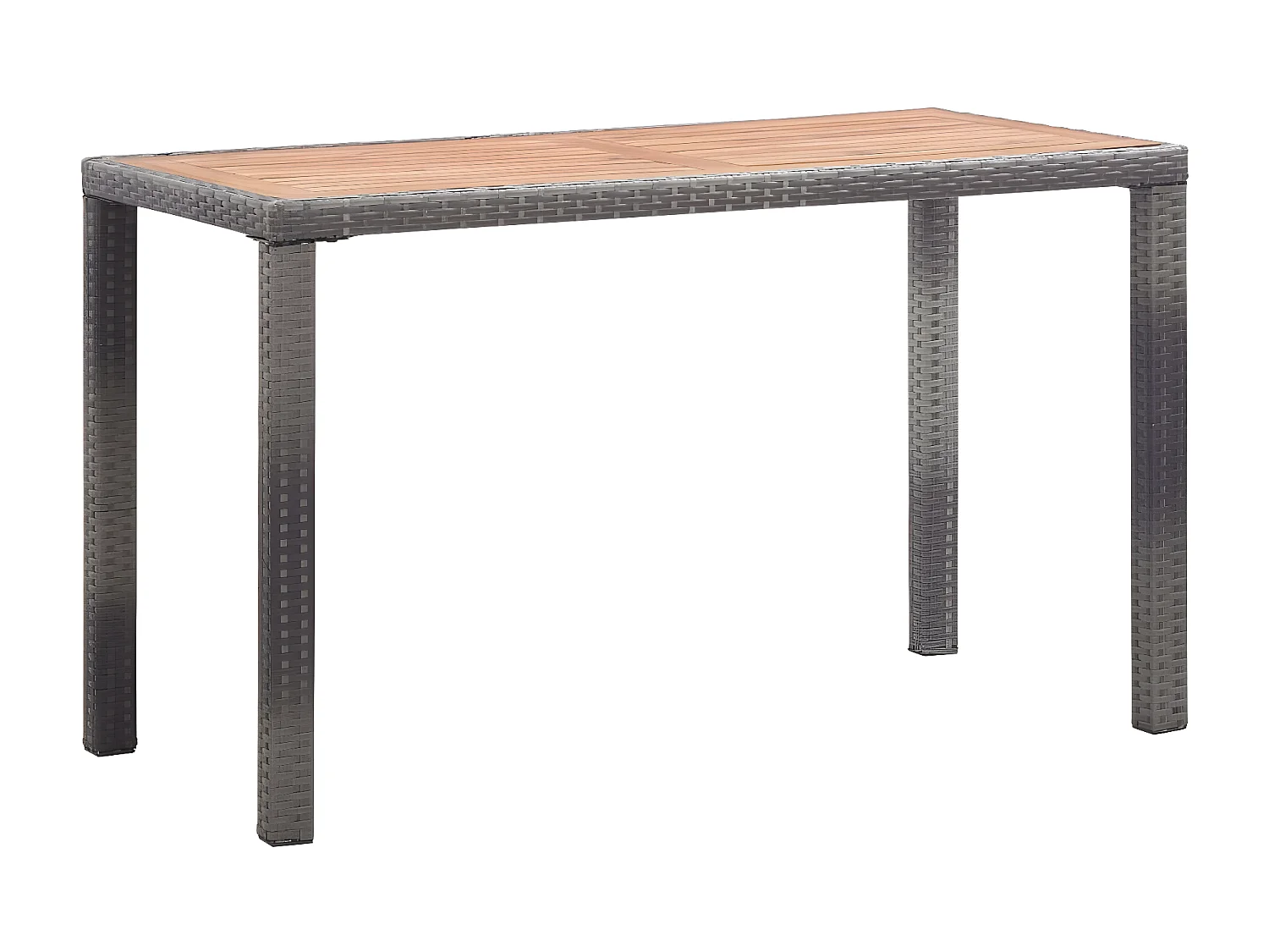 Aurora Marie  Table de jardin Anthracite et marron 123x60x74 cm Bois d'acacia