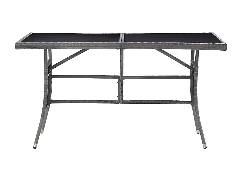 Prolenta Premium -  Gartentisch Grau 140 x 80 x 74 cm Poly Rattan