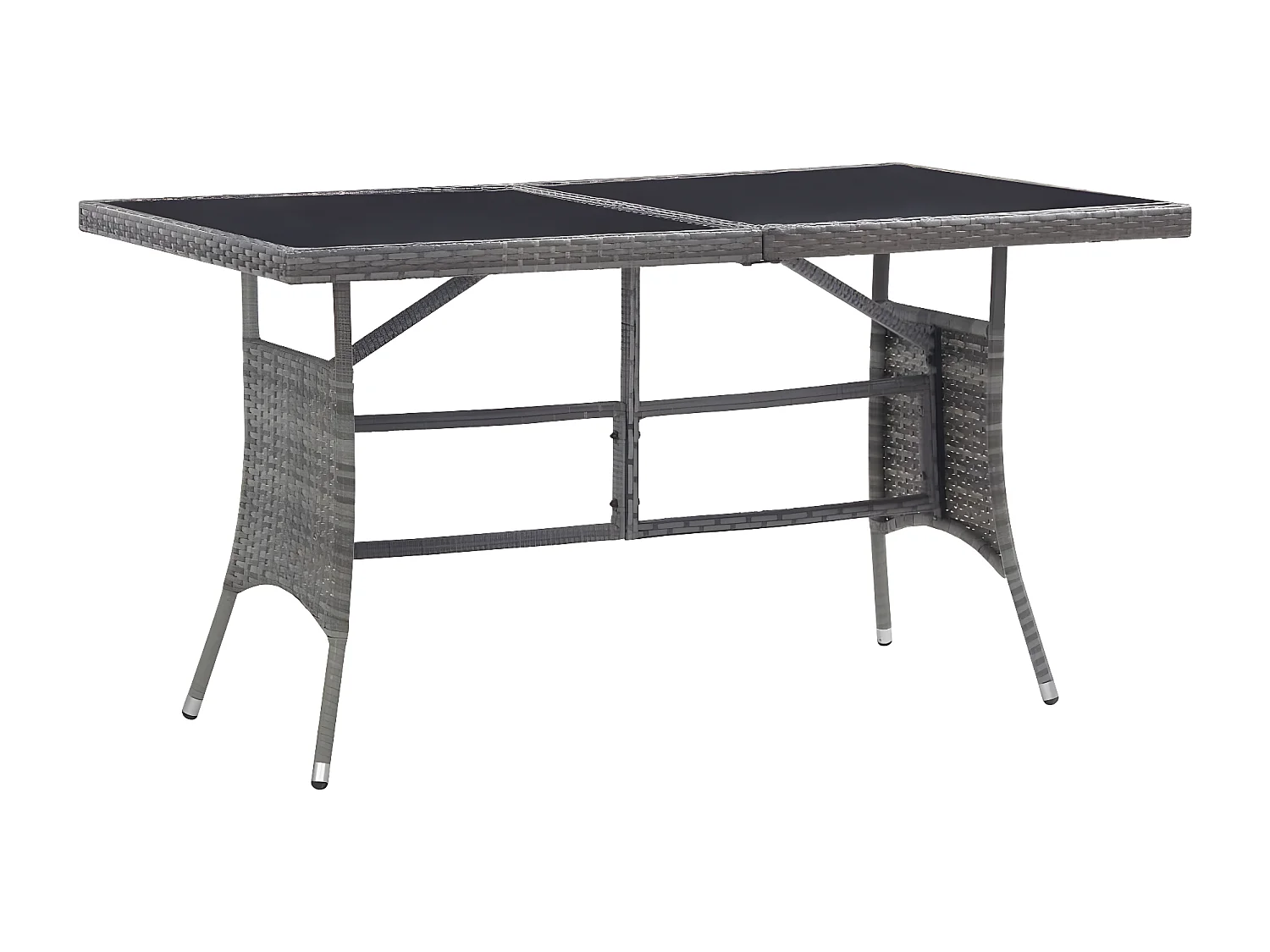 Prolenta Premium -  Gartentisch Grau 140 x 80 x 74 cm Poly Rattan