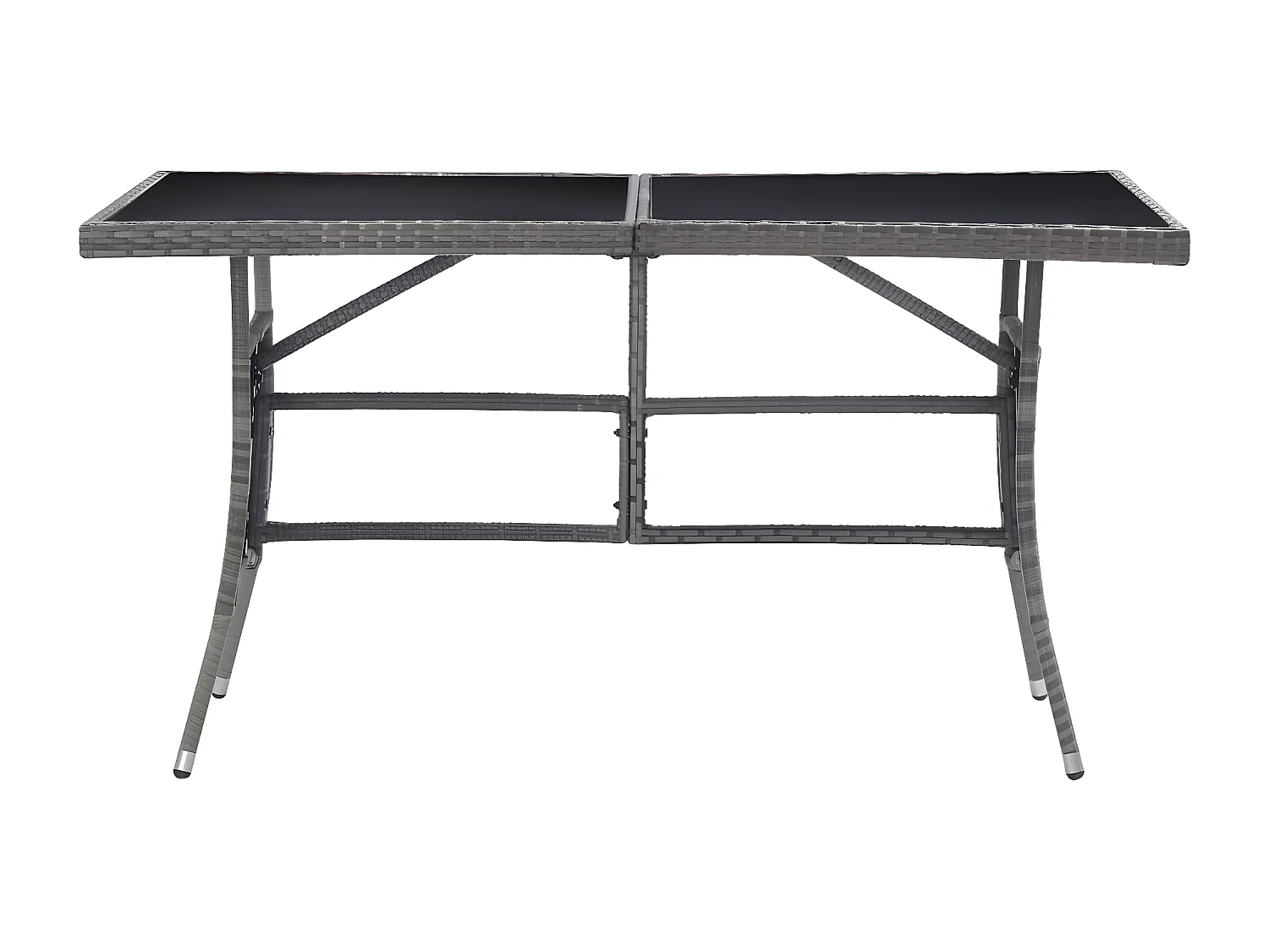 Prolenta Premium -  Tavolo da Giardino Grigio 140x80x74 cm in Polyrattan