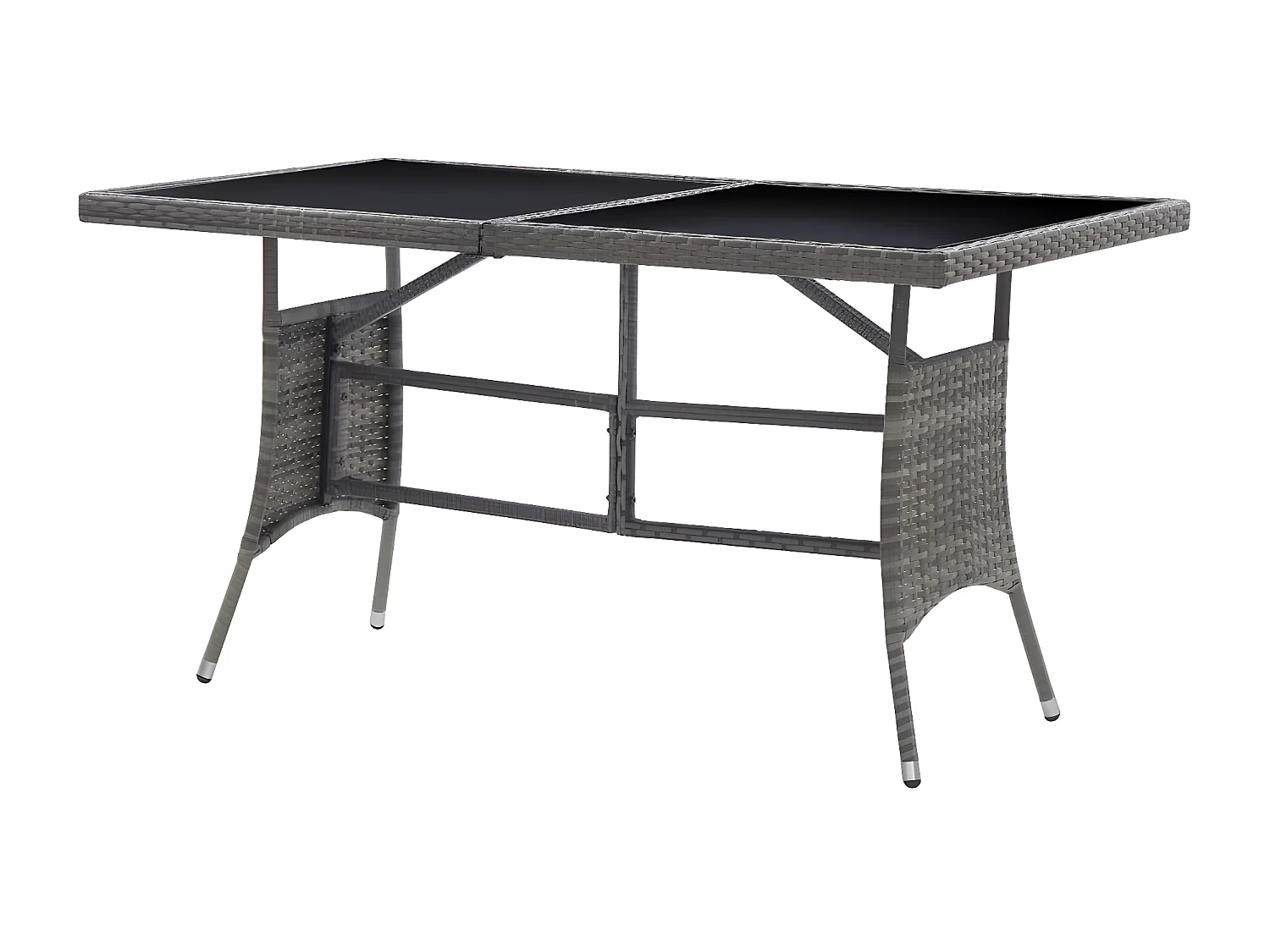 Prolenta Premium -  Tavolo da Giardino Grigio 140x80x74 cm in Polyrattan