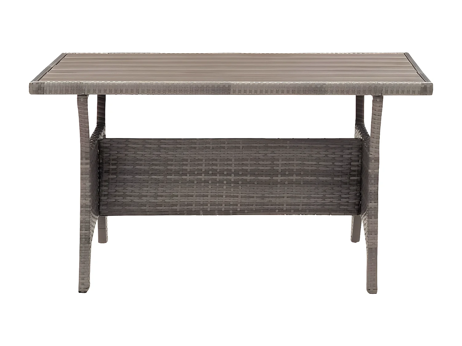 Claire-Marie-Élise  Table de jardin Gris 120x70x66 cm Résine tressée