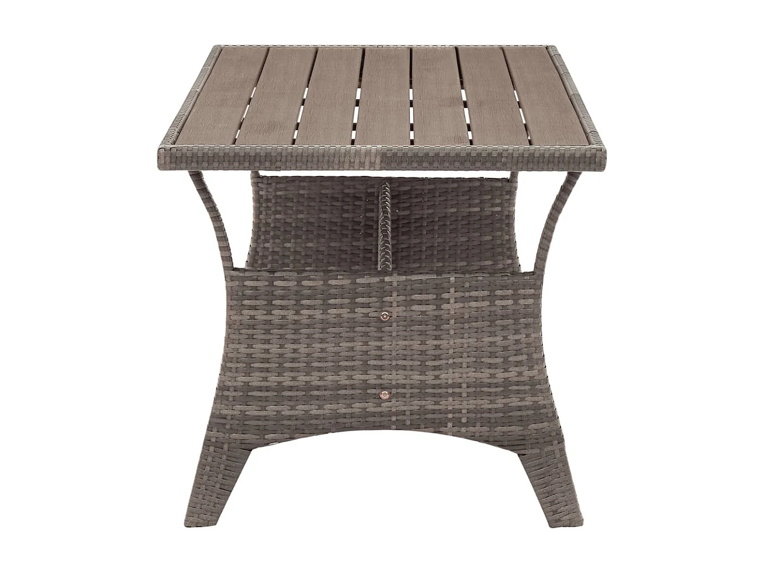 Claire-Marie-Élise  Table de jardin Gris 120x70x66 cm Résine tressée