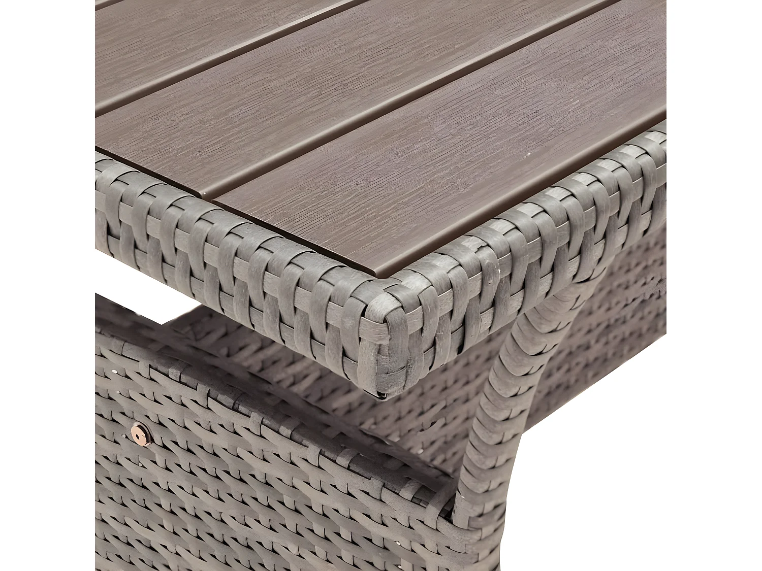 Claire-Marie-Élise  Table de jardin Gris 120x70x66 cm Résine tressée