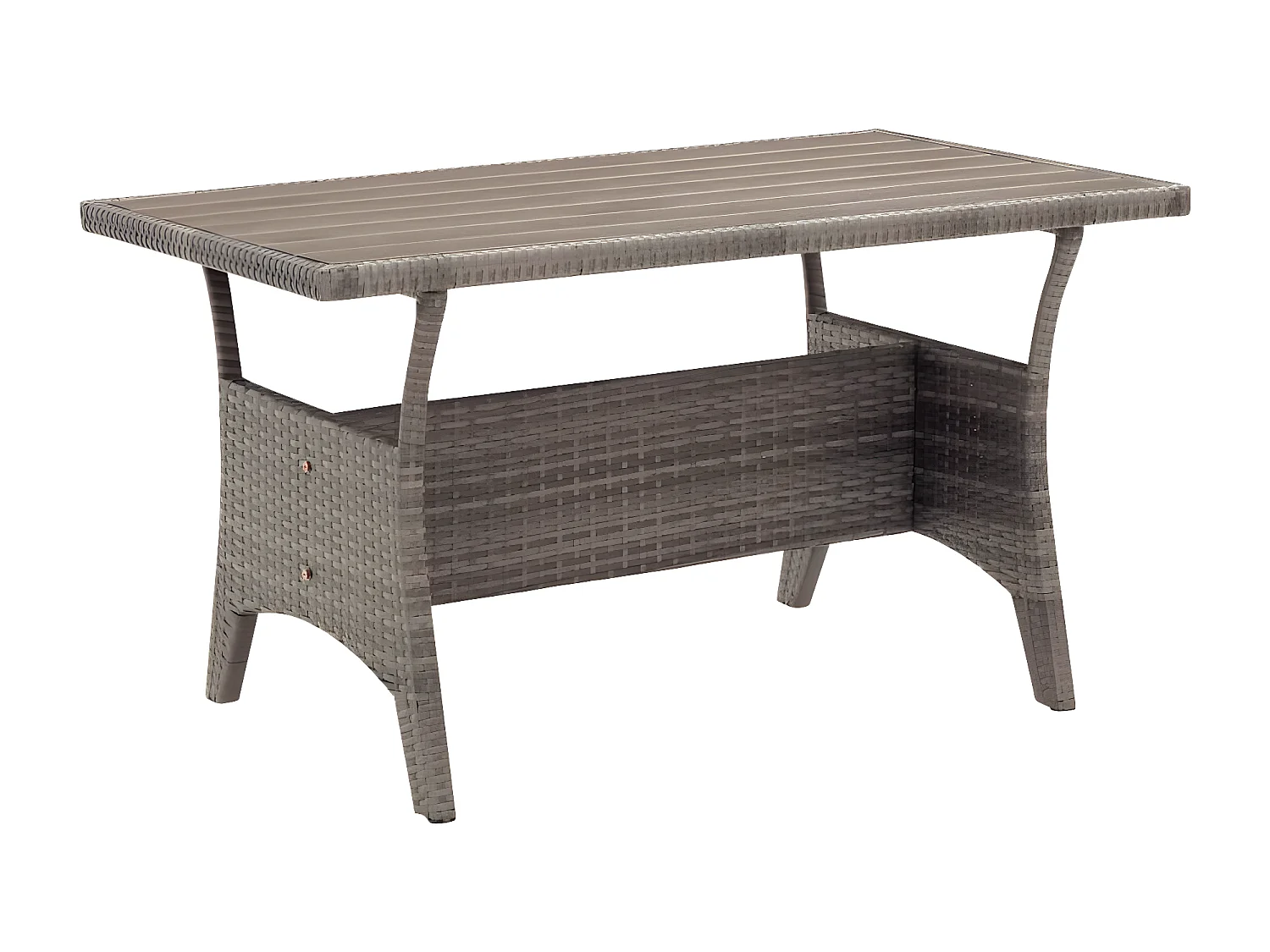 Claire-Marie-Élise  Table de jardin Gris 120x70x66 cm Résine tressée