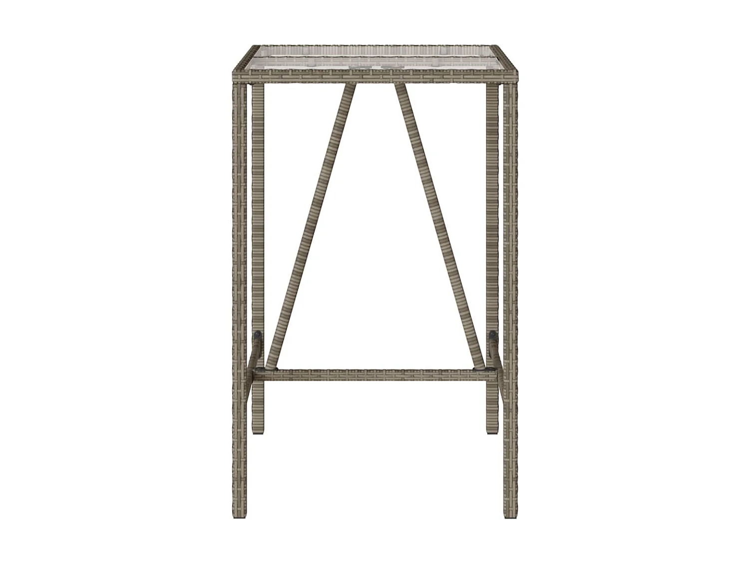 Village Green-Green Ridge  Garten-Bartisch Grau 70x70x110 cm Poly Rattan