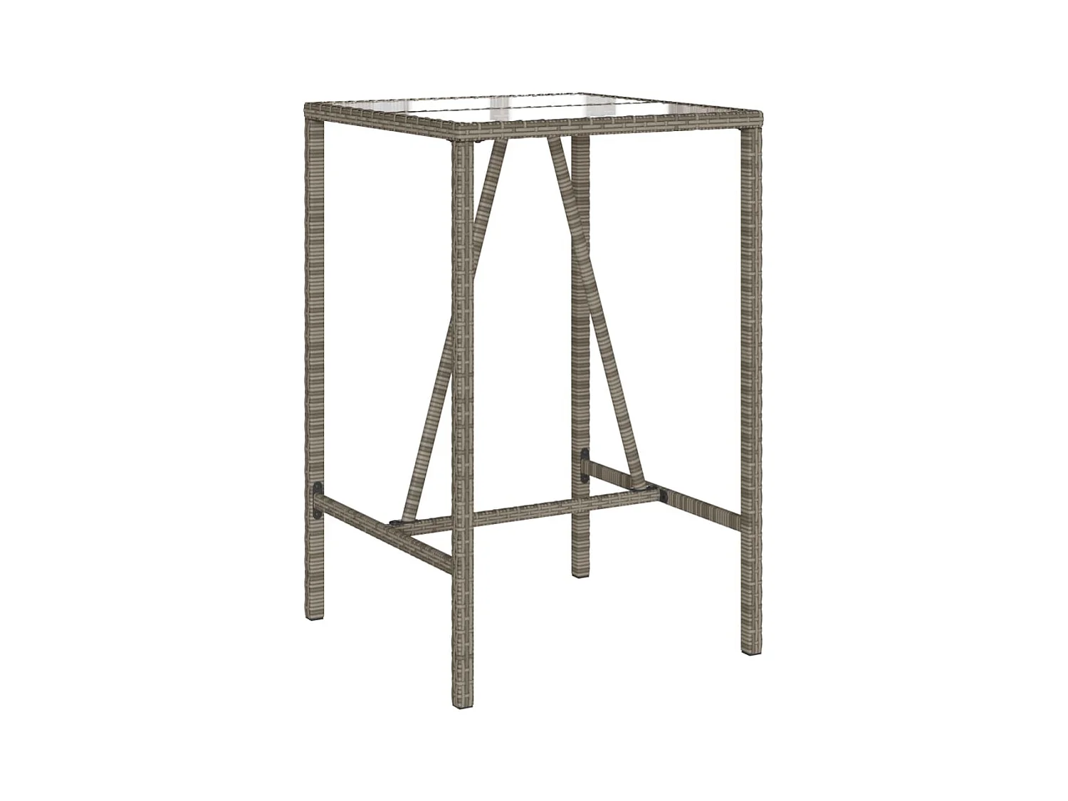 Village Green-Green Ridge  Table de bar d’extérieur gris 70x70x110 cm poly rotin