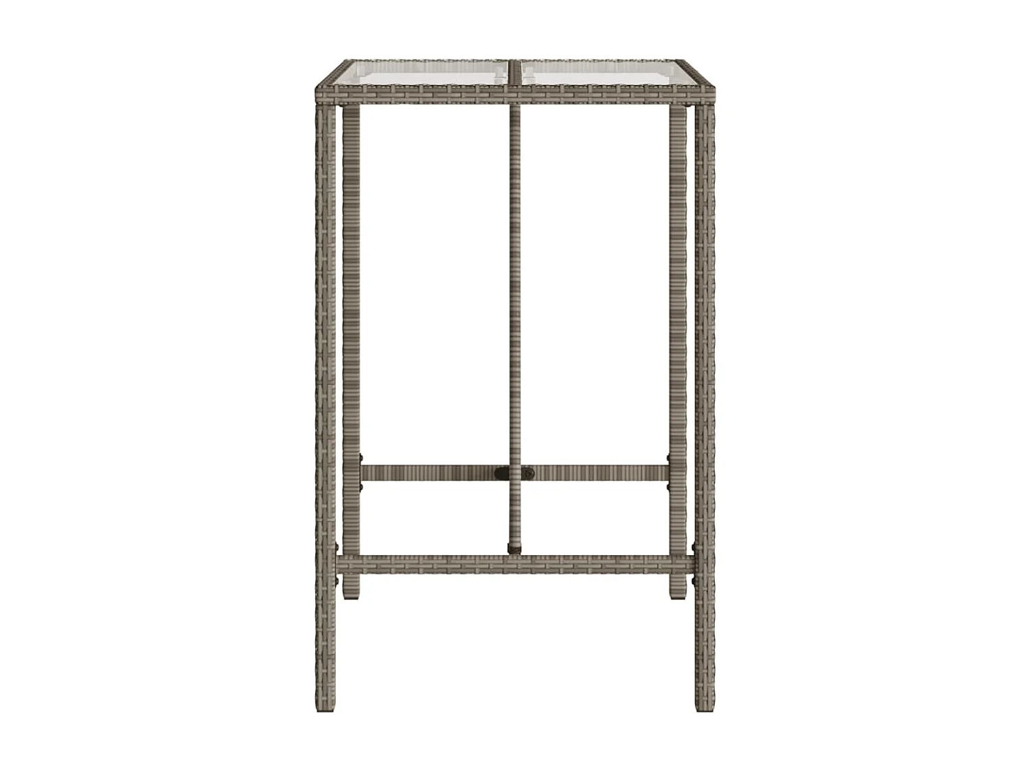 Village Green-Green Ridge  Table de bar d’extérieur gris 70x70x110 cm poly rotin