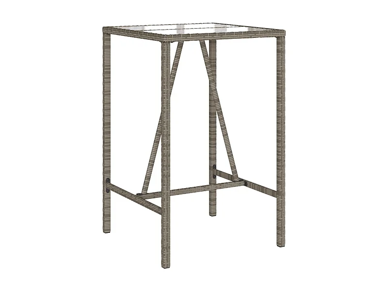 Village Green-Green Ridge  Table de bar d’extérieur gris 70x70x110 cm poly rotin