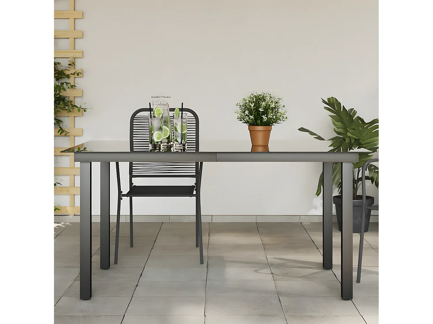 Xendel  Tuintafel 150x90x74 cm aluminium en glas zwart